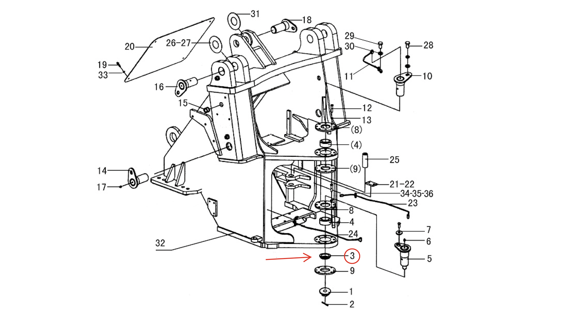 Bucha Inferior da Articulação SDLG LG933 ...